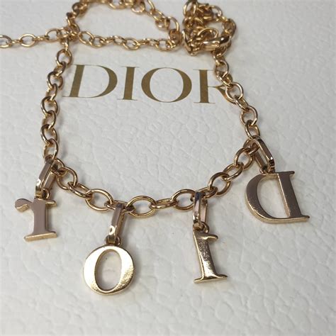 dior spelled out necklace|christian dior letters necklace.